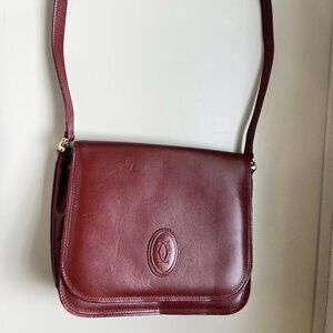 Vintage Cartier Must de Cartier Burgundy Leather Crossbody